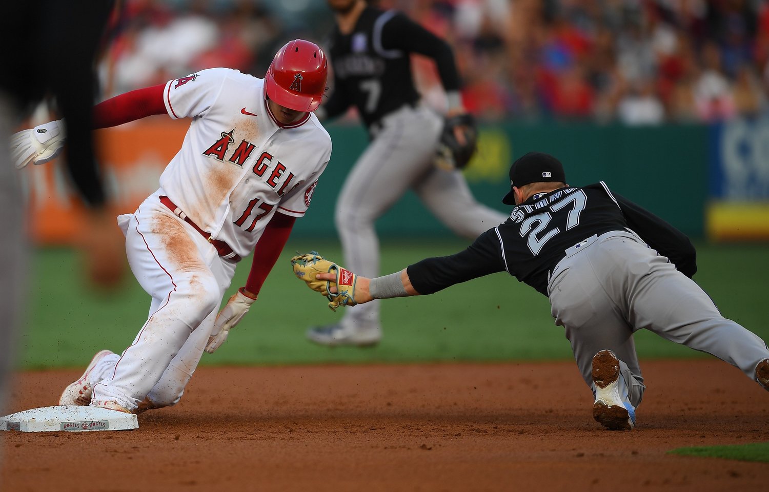 盗塁を決める大谷©Getty Images