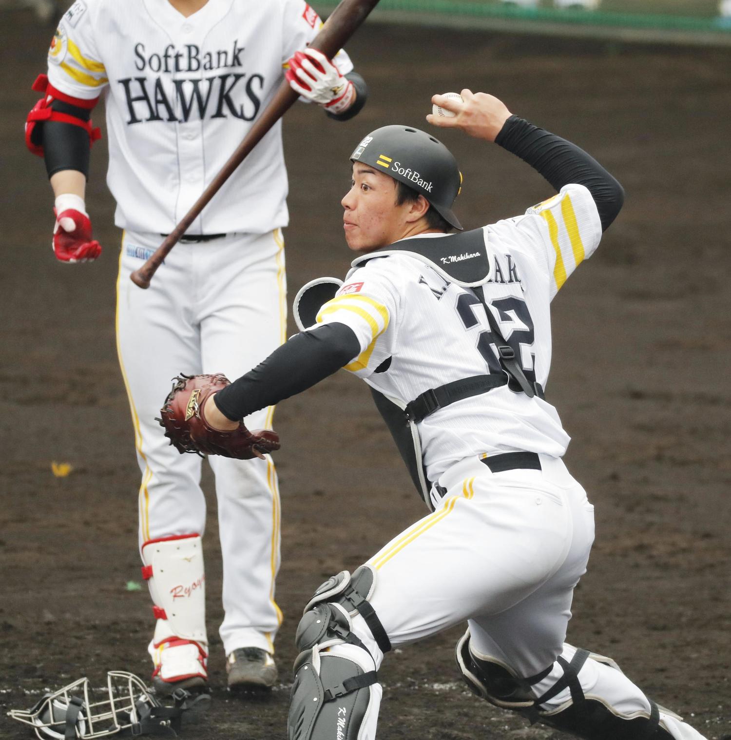 こちらが昨年ドラフト3位でソフトバンク入りした牧原巧汰(日大藤沢高出身) ©KYODO