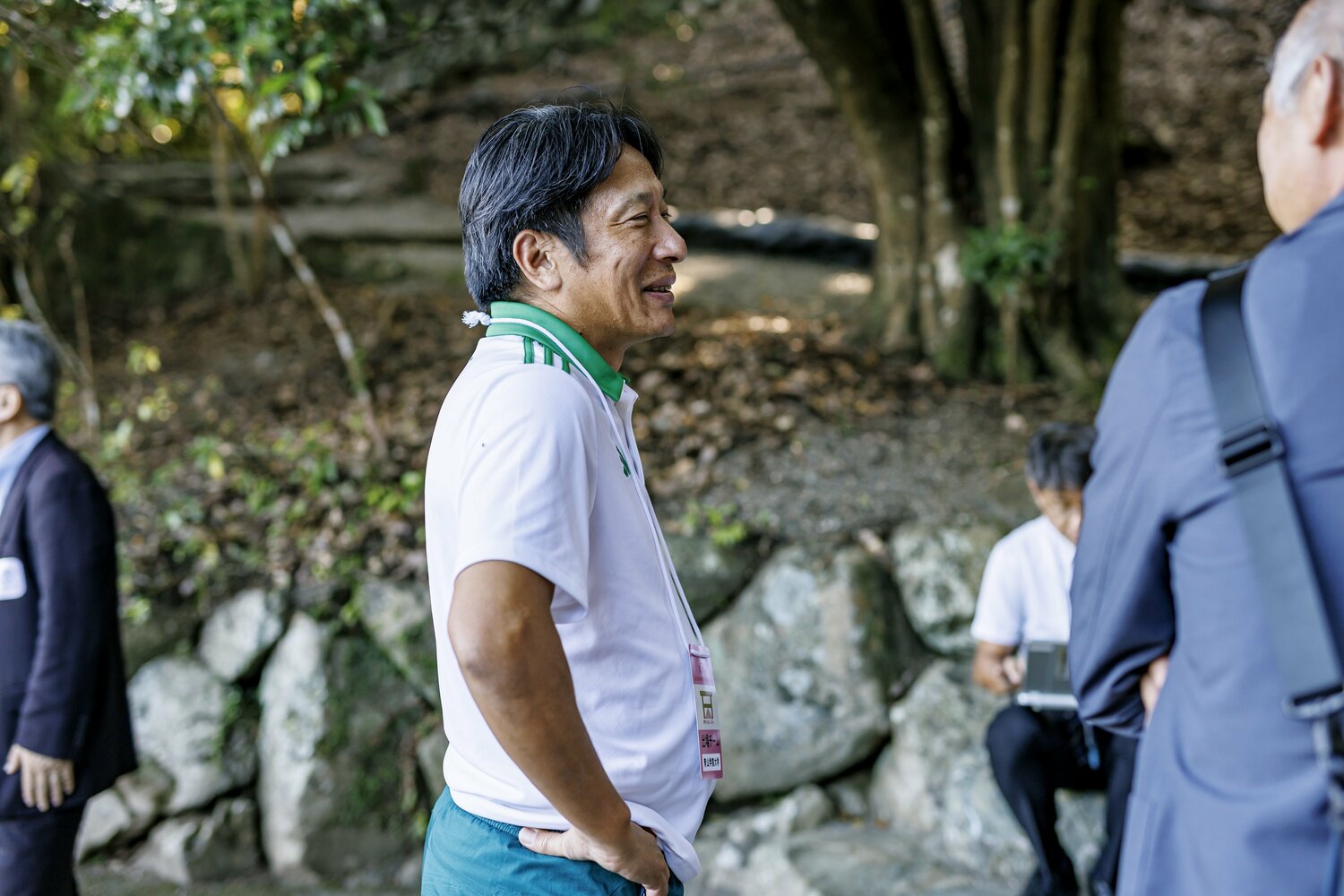 全日本大学駅伝、3位に終わった直後の青学大・原晋監督。「陽」なムードだった　©Kiichi Matsumoto