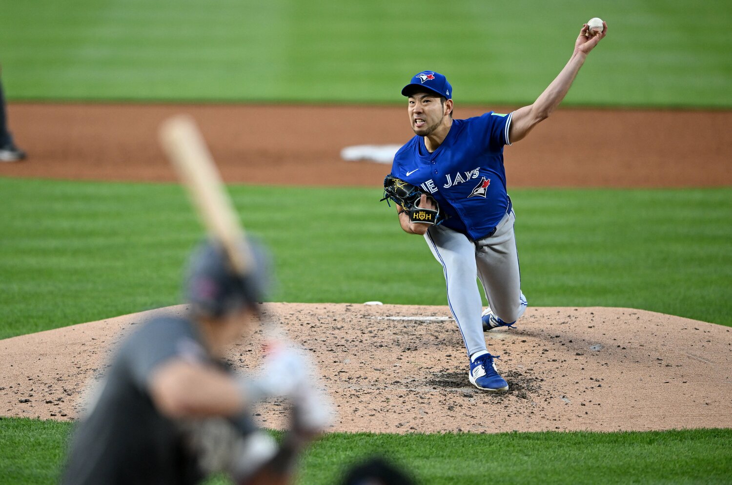 MLBの舞台で直球勝負を続ける菊池　©JIJI PRESS