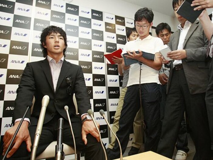 全米オープン直前の石川遼へ質問。「4大メジャーを漢字一文字で表すと?」<Number Web> photograph by KYODO