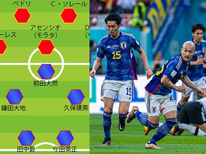 「スペインが嫌がる秘策2つ」を仕掛けろ! 鎌田大地が知る「バルサ粉砕3バック」、もう1つのヒントは田中碧の言葉「1枚残さずに」<Number Web> photograph by Takuya Sugiyama/JMPA
