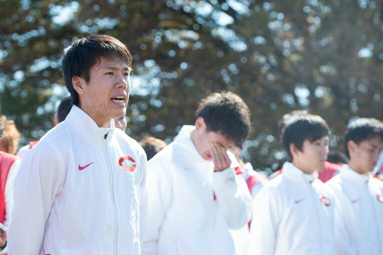 【2016年の箱根予選会】敗退後、1年生キャプテン・舟津彰馬が涙ながらに報告を行った　©Nanae Suzuki