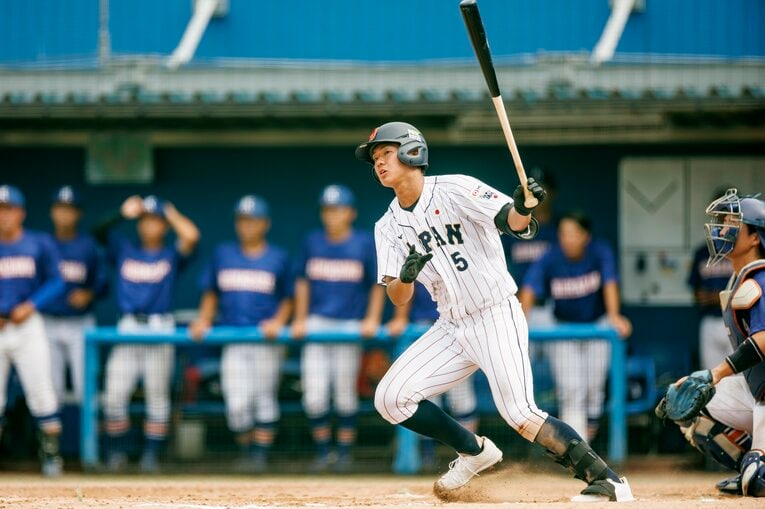 U18日本代表でも4番に座った森田のフルスイング　©Hideki Sugiyama