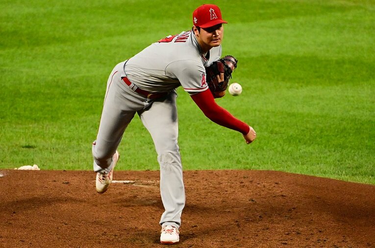 9勝はエンゼルスのチーム勝ち頭で、100イニング到達も立派な数字だ。しかし大谷翔平なら、投手としてもさらなる進化を見せてくれるはず ／ photograph by USA TODAY Sports/REUTERS/AFLO