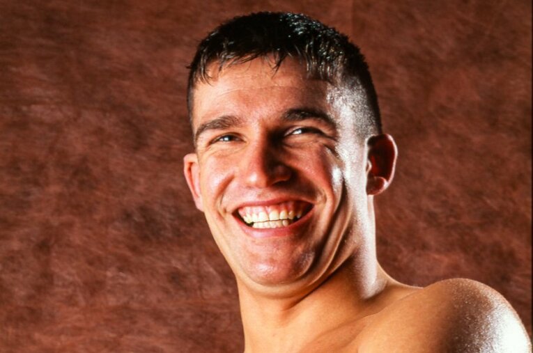 “20世紀最強の暴君”と称された若き日のピーター・アーツ。スタジオ撮影の現場はいつも笑いが絶えなかった ／ photograph by Susumu Nagao