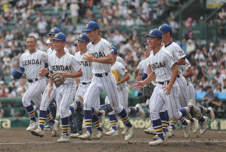 3年連続となった甲子園で危なげなく初戦を突破した健大高崎　©Sankei Shimbun