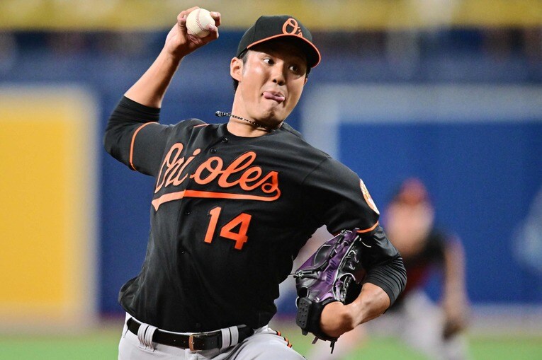 オリオールズに移籍した藤浪　©JIJI PRESS