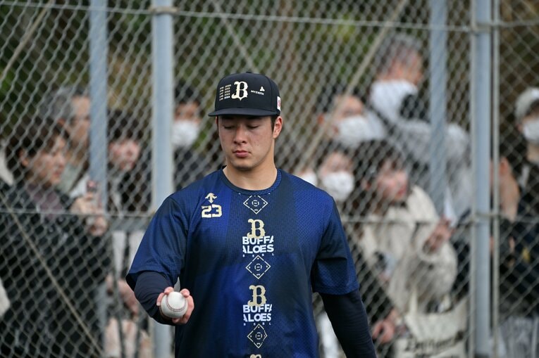 オリックスキャンプで奮闘する吉田輝星　©Hideki Sugiyama
