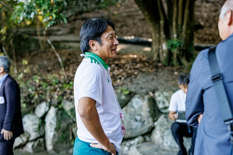 第56回全日本大学駅伝、3位に終わった直後の青学大・原晋監督。「陽」なムードだった　©Kiichi Matsumoto