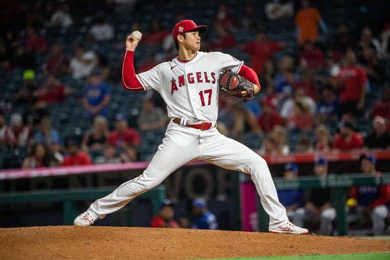 2021年の大谷の投球フォーム　©Nanae Suzuki