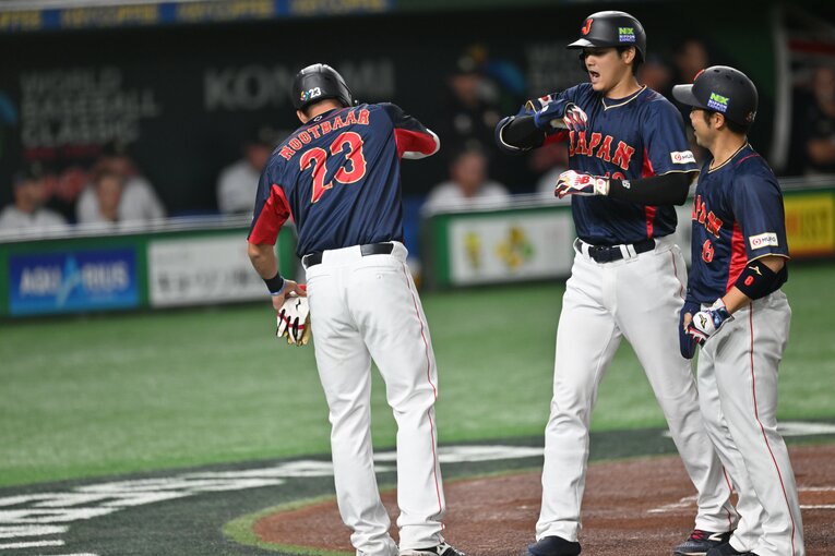 オーストラリア戦ではヌートバー、近藤が繋ぎ、3番大谷が見事な3ランホームラン　©Naoya Sanuki