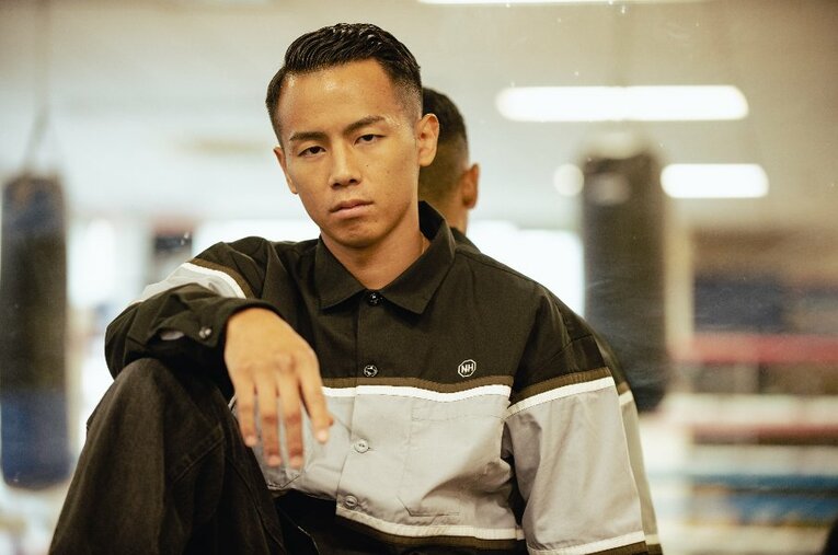 2022年、大橋ジムでインタビューに応じる武居由樹　©Wataru Sato