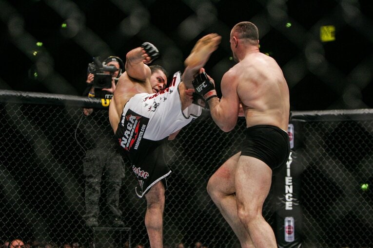 ミルコをKOしたゴンザーガのハイキック　©Susumu Nagao