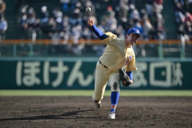 初戦・天理戦で好投を見せたマーガード　©Hideki Sugiyama