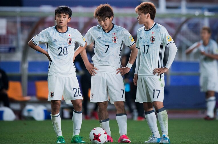 2017年、久保建英や堂安律らとU-20W杯に出場した市丸瑞希（右）　©︎7044/AFLO