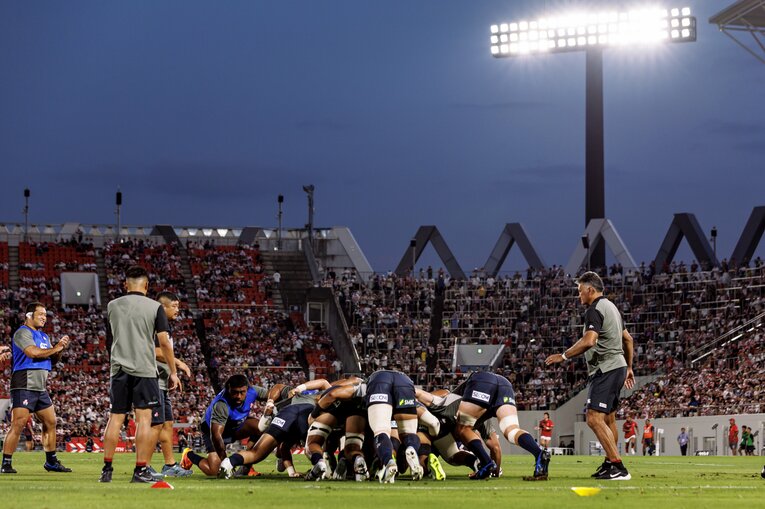 試合前のスクラム練習　©︎Kiichi Matsumoto