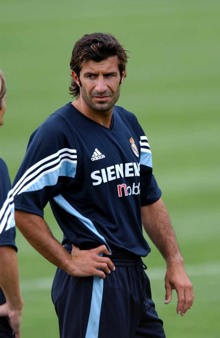 練習中のフィーゴ（2003年）　©︎Takuya Sugiyama