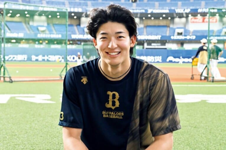 昨年の日本シリーズではリリーフで４試合に登板して日本一に貢献した山崎颯一郎。WBC代表にも選ばれた ／ photograph by Takashi Shimizu