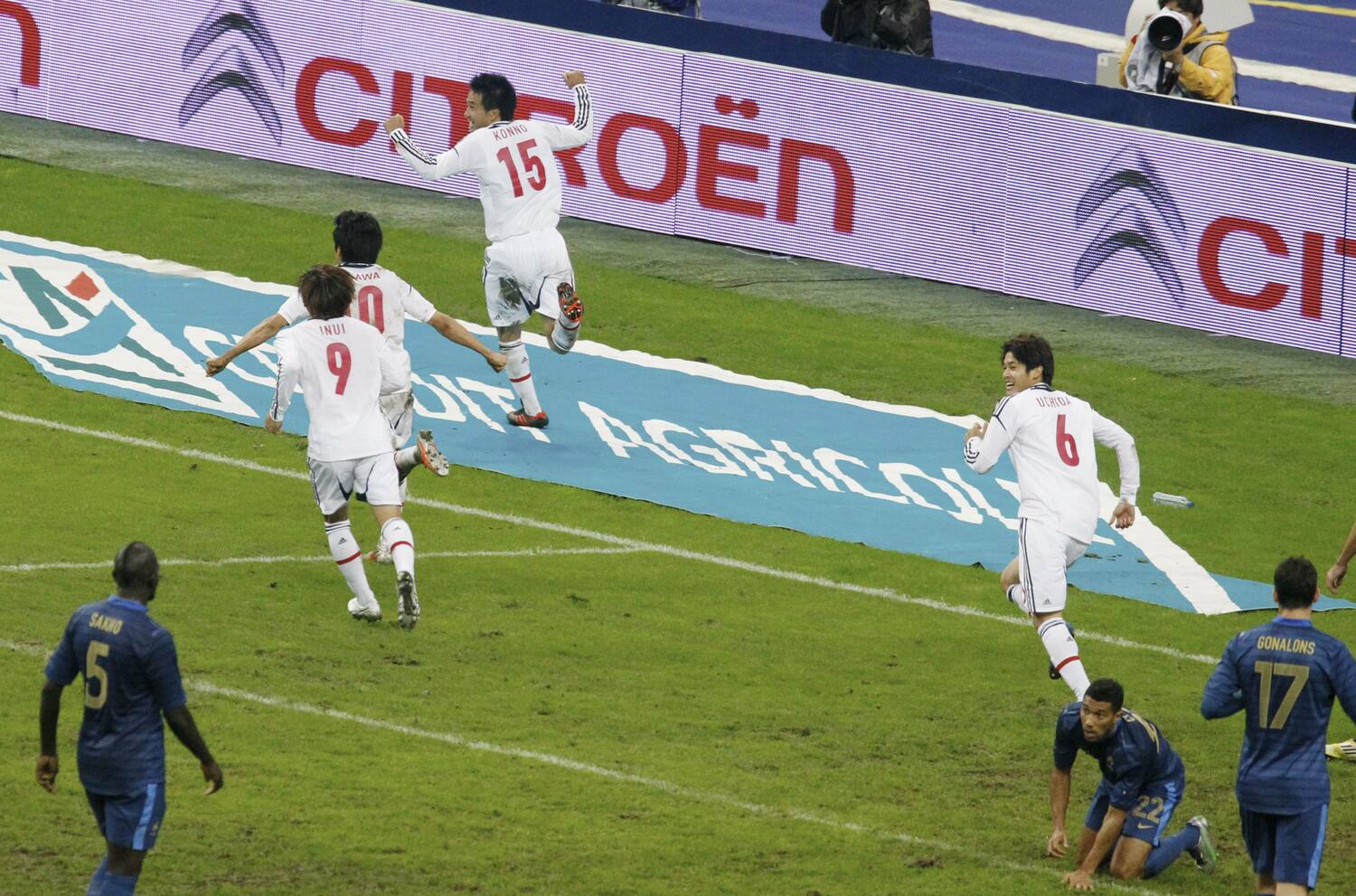 2012年10月、ザッケローニ監督率いる日本代表は敵地でフランスに勝利した ©Getty Images