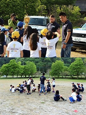 大畑さん曰く「ラグビー未体験の子供に専門的なことを教えても、何にも身につきません。ボールを使って楽しく遊べばいいんです」と。スポーツの原点=楽しいという気持ちが大切なのだ。