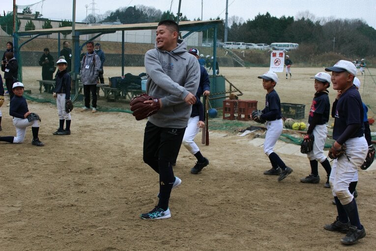 堺ビッグボーイズでの筒香。阪長氏と親交がある　©Kou Hiroo