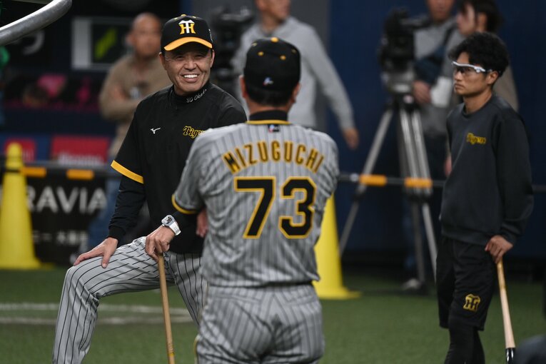 エース山本由伸から貴重な勝利を挙げた阪神・岡田彰布監督　©Naoya Sanuki