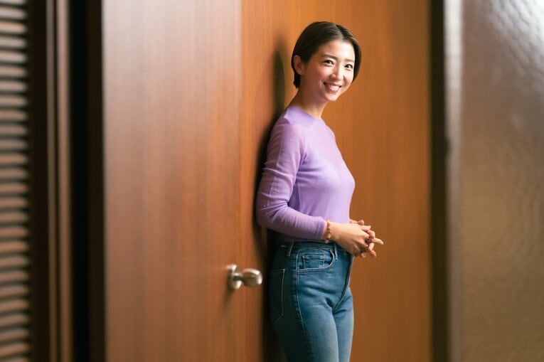 今季からロッテ・美馬学コーチの妻で女優のアンナさん　©Miki Fukano