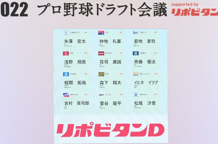 10月20日に行われたドラフト会議。異例の9球団“1位事前公表”となった一方で、有力候補の指名漏れもあった ／ photograph by JMPA
