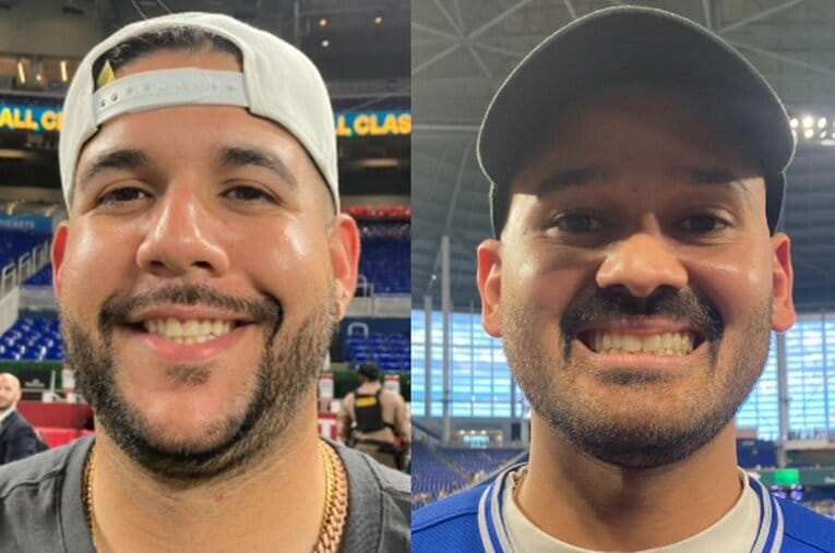 大谷翔平を空振り三振に仕留めるなど、WBC優勝に大きく貢献したエンマヌエル・デヘスス（左）。ケガで辞退しながらもチームに同行したエース、パブロ・ロペス（右） ／ photograph by Daisuke Sugiura