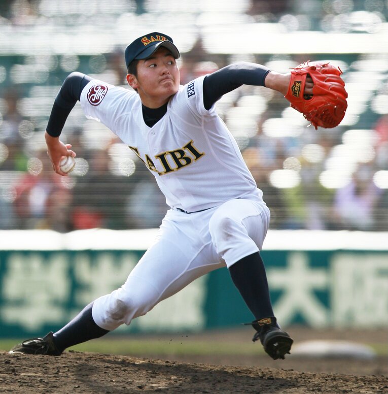 躍動感あるフォームで打者を次々と手玉に取っていた安樂　©JIJI PRESS