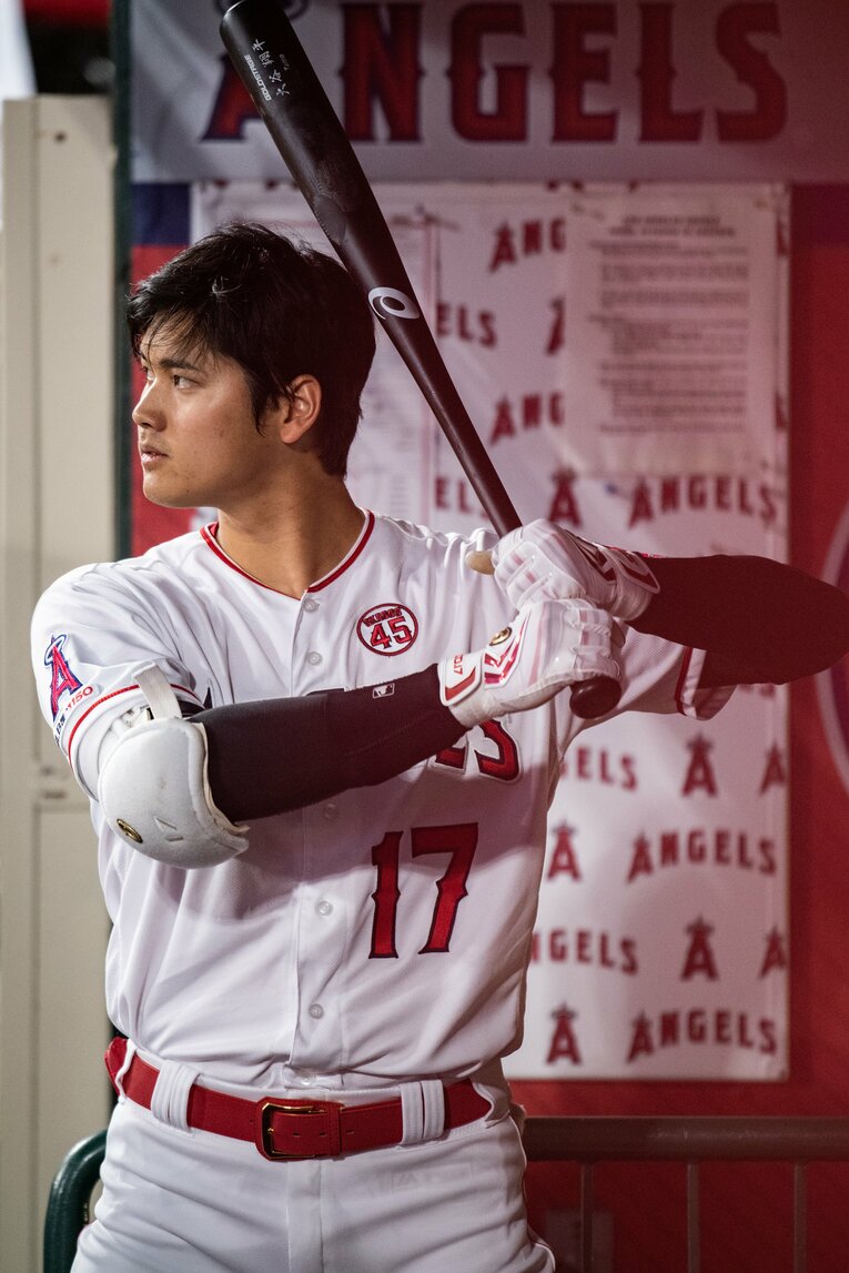 アシックスバット時代、漢字の「大谷翔平」の文字入り　©Nanae Suzuki