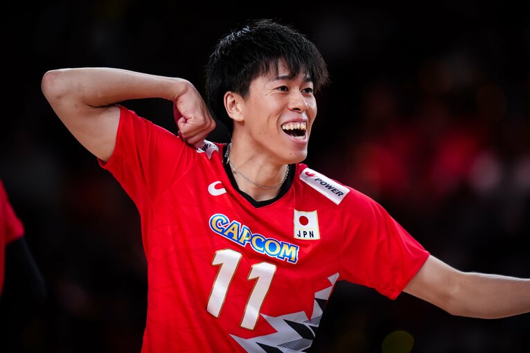富田将馬（VNLポーランド戦）　©︎Volleyball World