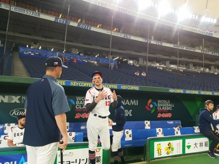 チェコ代表が東京ドームを初訪問時　©Shoko Mizutsugi