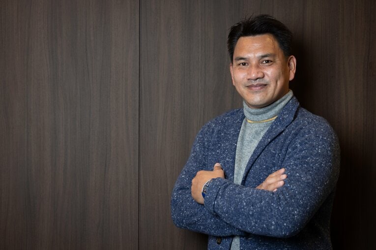 NumberWebのインタビューに応じた井口氏　©Tatsuo  Harada