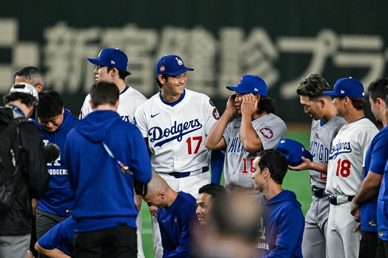 MLB東京シリーズで。藤浪と大谷翔平（ドジャース）は同学年 ©Nanae Suzuki