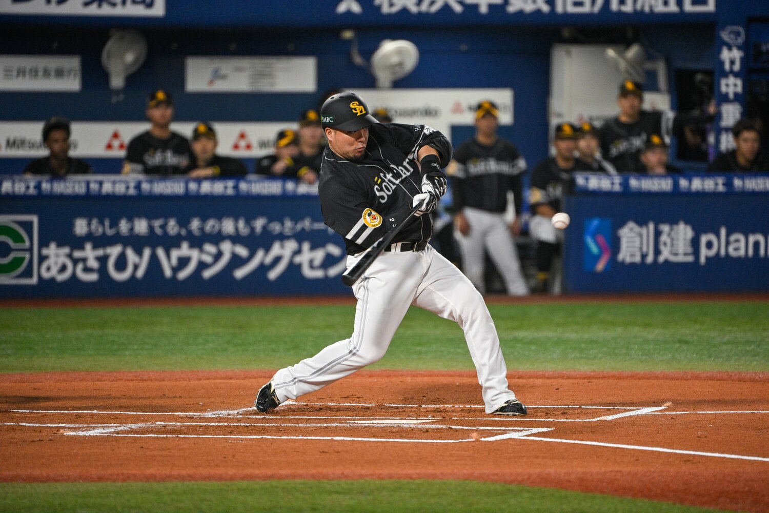 第2戦で先制の2ランを放ったソフトバンクの山川穂高。DeNAにとっては4番・山川をいかに封じるかがポイントになる　©︎Nanae Suzuki