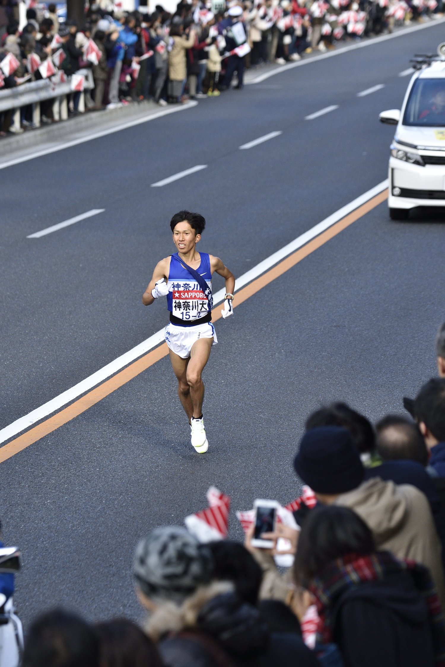 大学2年の箱根駅伝（2016年）では2区を任された。区間14位という結果に終わる　©BUNGEISHUNJU