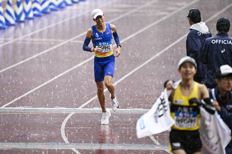 2023年MGC。粘りの3位に食い込んだ大迫傑。最後は追いすがる川内を突き放した　©Asami Enomoto