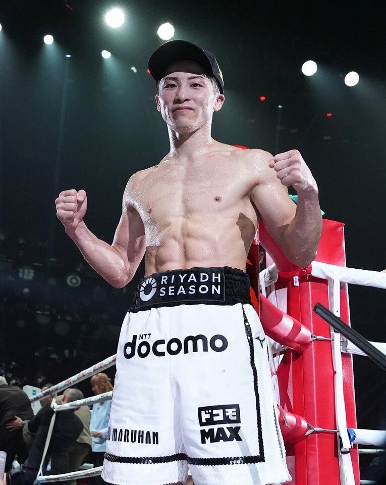 試合後の井上尚弥。その顔はほぼ無傷だった　©Naoki Fukuda