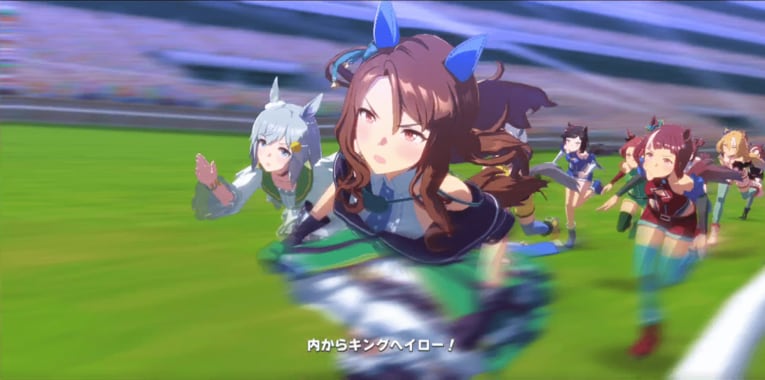 シナリオモード「夢の原石」での日本ダービー（実際にプレーして撮影）