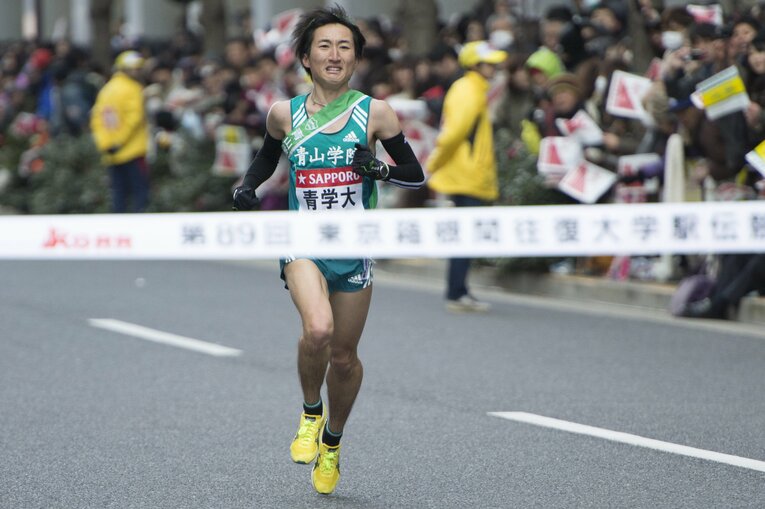 青学大4年時の箱根駅伝では最終10区に起用された　©Asami Enomoto