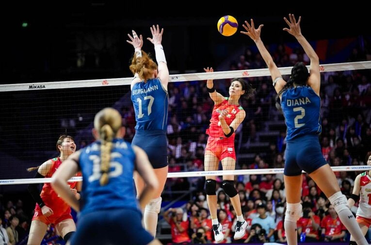 和田由紀子（VNLブラジル戦）　©︎Volleyball World