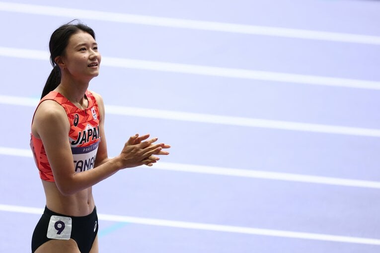 敗者復活戦後の着順確定を神妙な表情で待つ田中　©Ryosuke Menju/JMPA