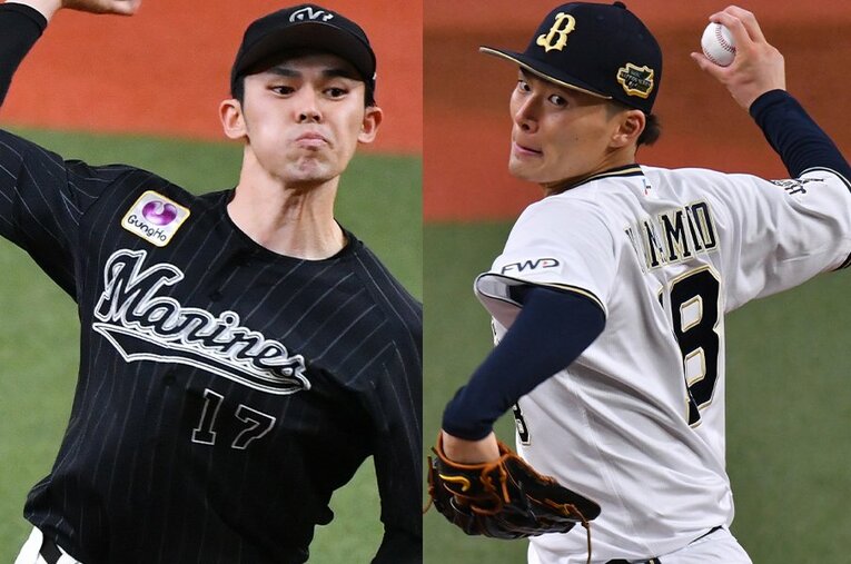 佐々木朗希と山本由伸。2022年にノーヒッターとなった2人の投げ合いを熱望する野球ファンは多いはずだ ／ photograph by Hideki Sugiyama