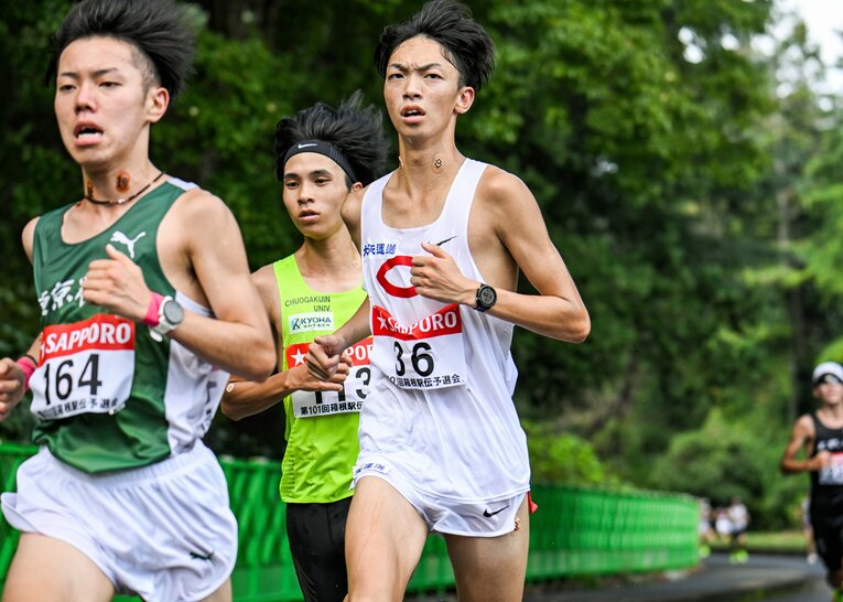 予選会、チーム内6位に入った中大・鈴木耕太郎（2年）　©Nanae Suzuki