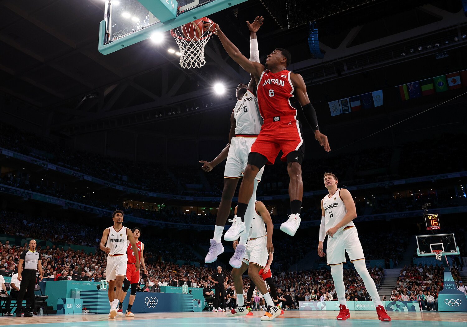 八村塁のダンクなどW杯王者のドイツを相手に見せ場を作った日本代表チーム　©Getty Images