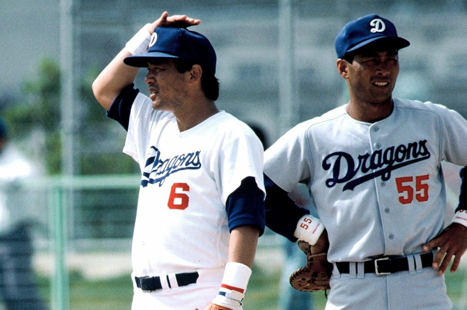 中日時代の落合と大豊　©Makoto Kenmizaki