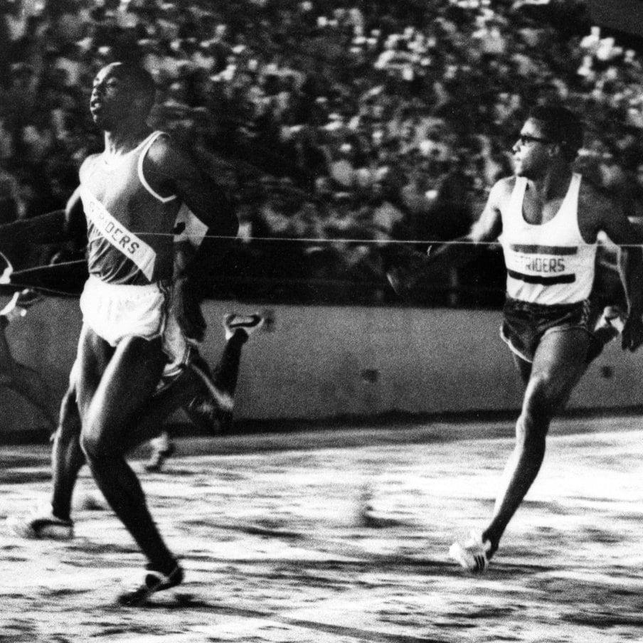 「スピードの夜」となった6月の全米選手権、一番左がハインズ　©AFLO