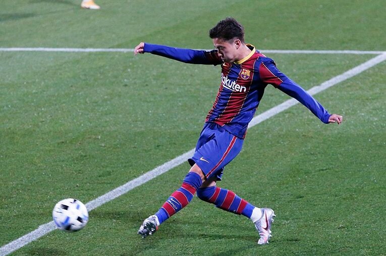 バルサBで負傷後初となるセグンダBの試合に臨んだ安部裕葵。1年延期となった東京五輪も目指せるアタッカーの挑戦に期待したい ／ photograph by Daisuke Nakashima